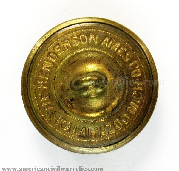 Signed Henderson Ames antique Brass Police Uniform Button